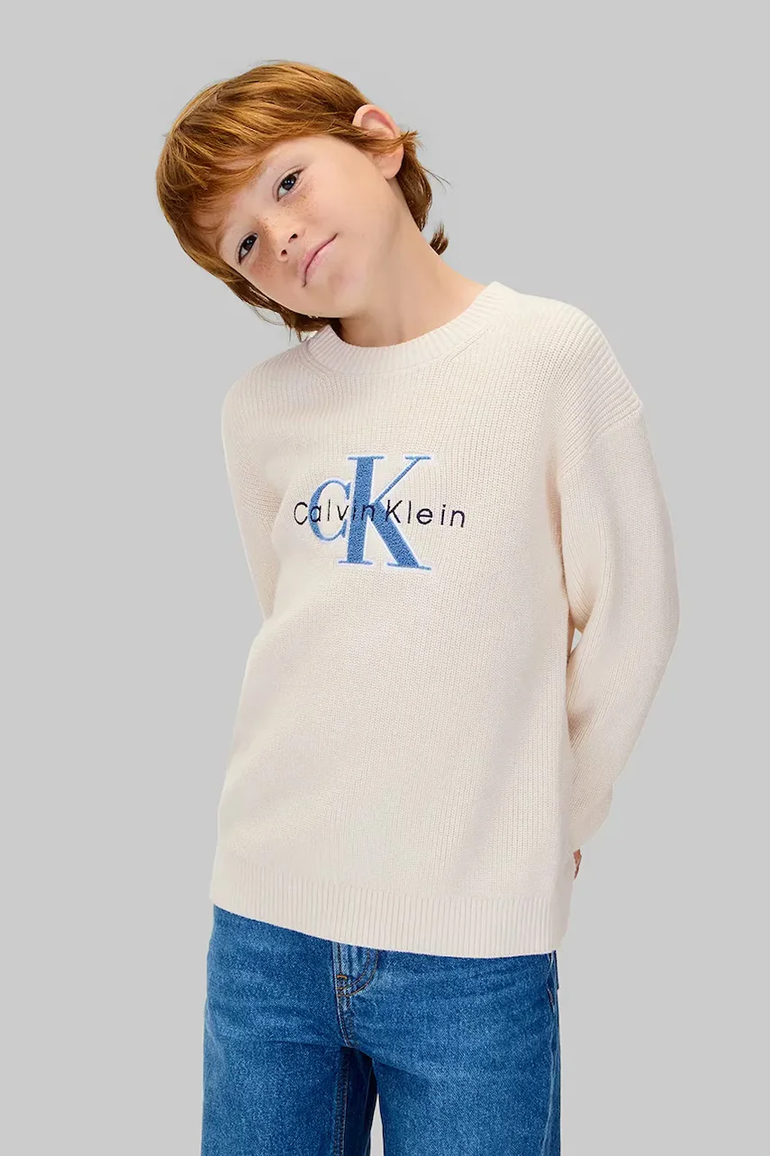CALVIN KLEIN JEANS Детски памучен пуловер