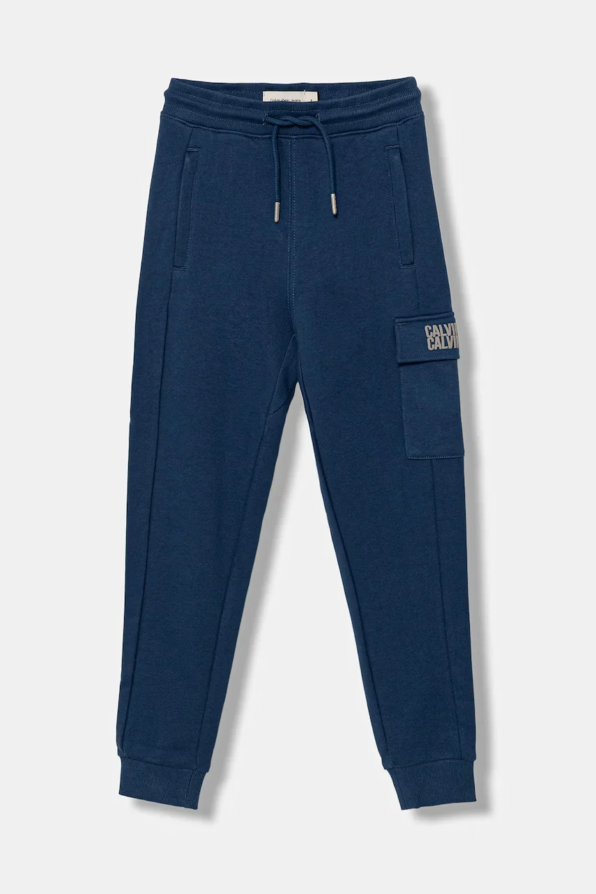 CALVIN KLEIN JEANS Детски памучен спортен панталон TERRY