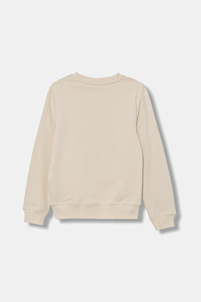 CALVIN KLEIN JEANS Детски суичър в бежово с качулка IB0IB02585