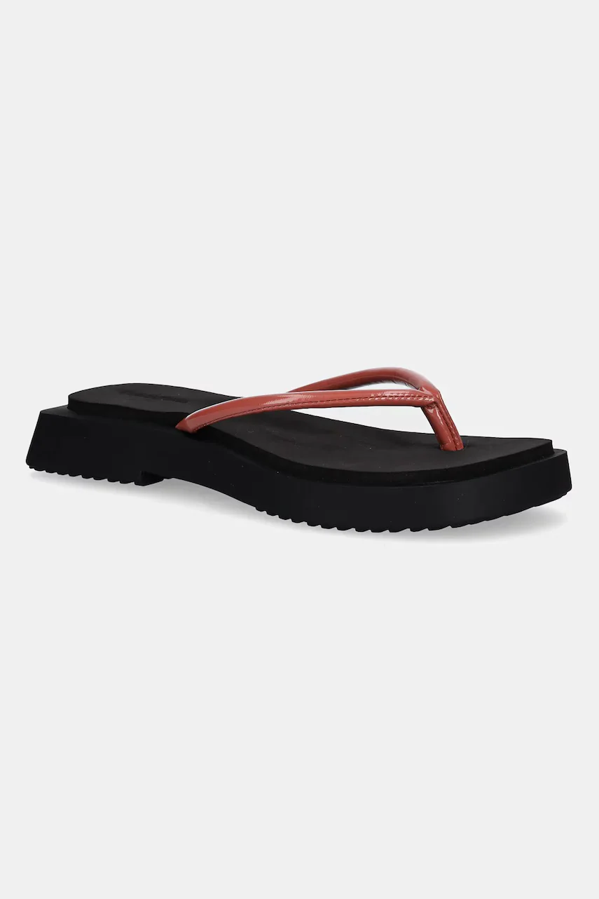 CALVIN KLEIN JEANS Джапанки SQ LOW WEDGE SANDAL STITCH