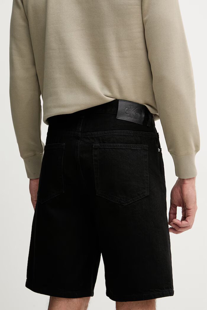 CALVIN KLEIN JEANS къс панталон мъжки от деним черен LV04RF794G