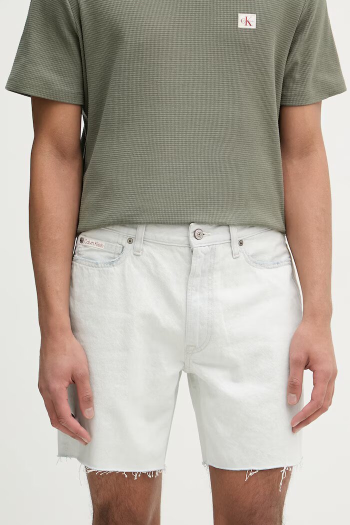 CALVIN KLEIN JEANS къс панталон мъжки от памук син LV04RF787G
