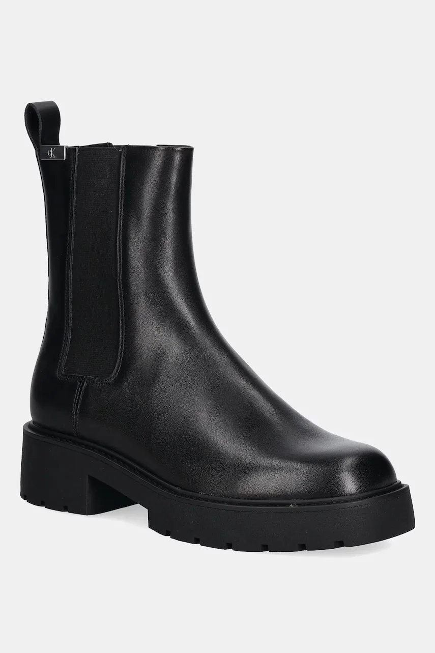 CALVIN KLEIN JEANS Кожени боти челси COMBAT MID CHELSEA BOOT HW LTH