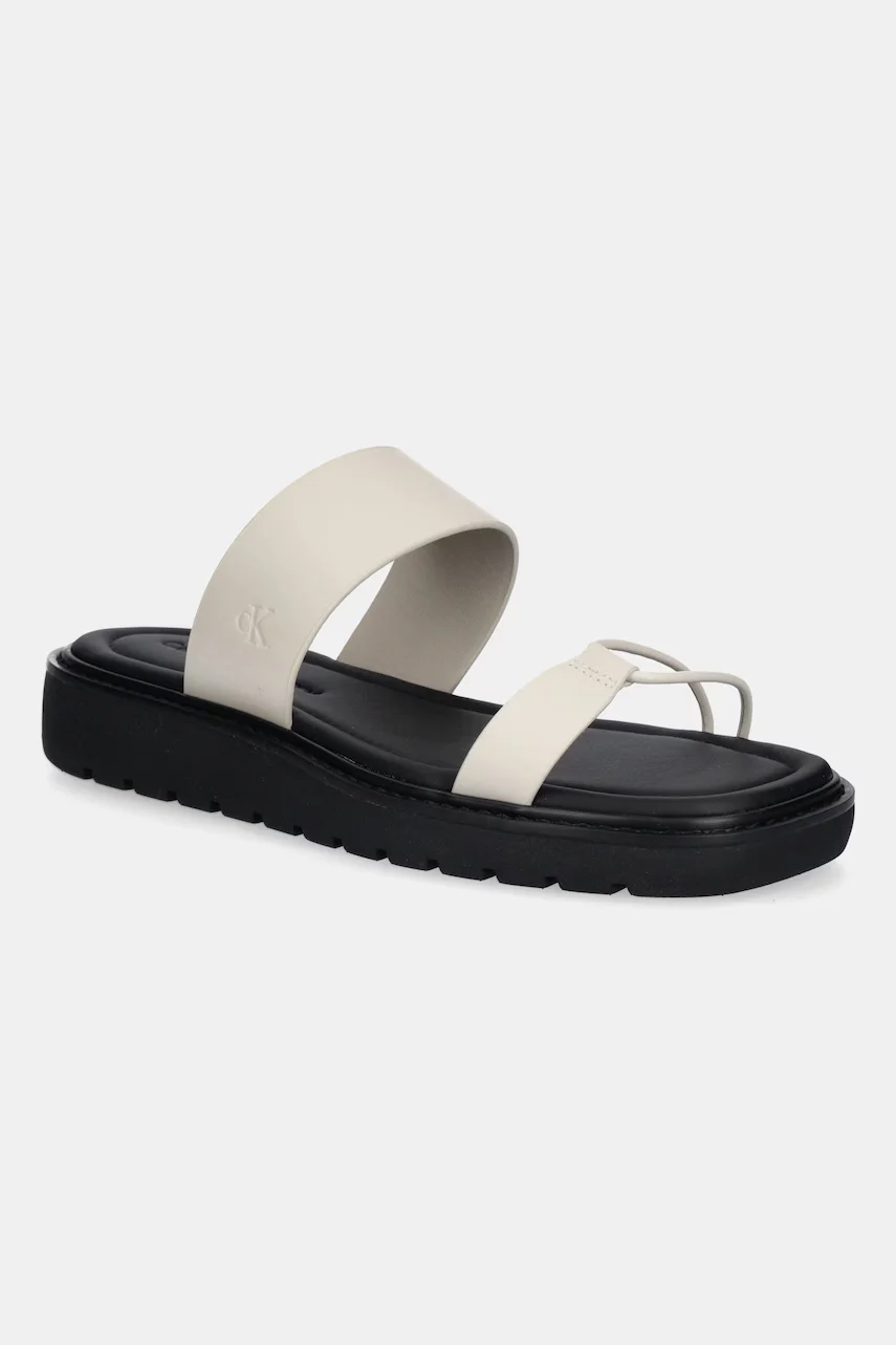 CALVIN KLEIN JEANS Кожени чехли ROPE SANDAL SOFT LTH MG