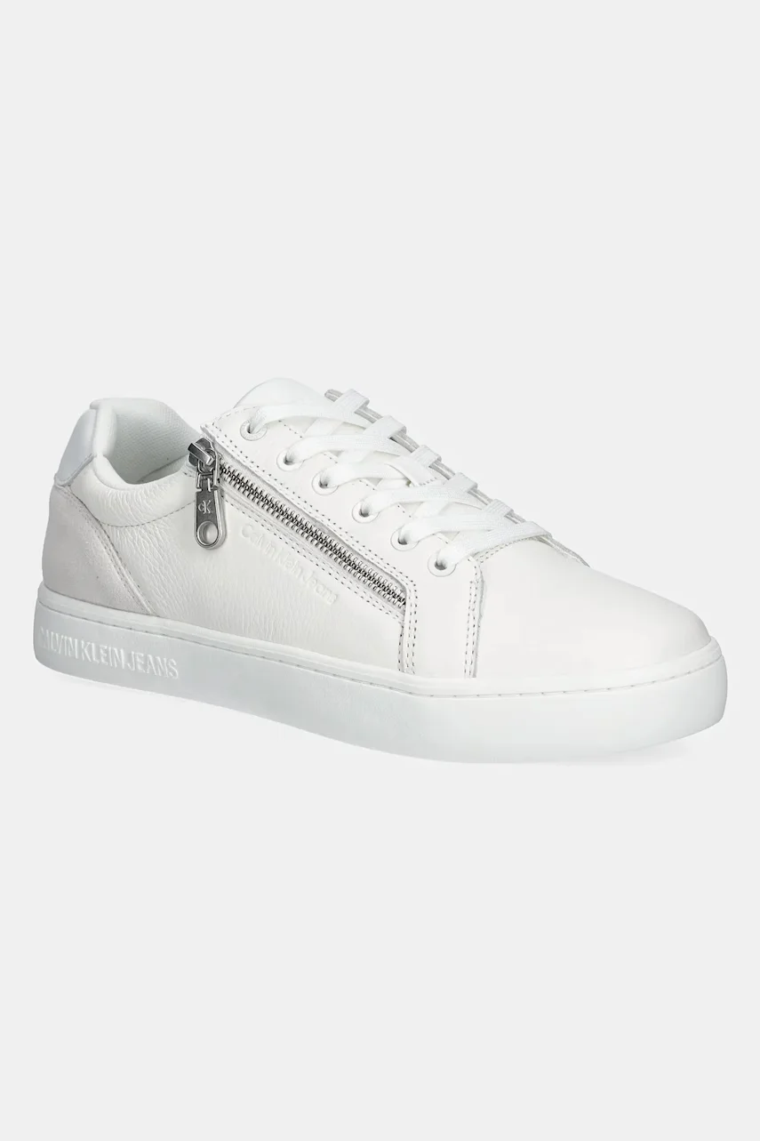 CALVIN KLEIN JEANS Кожени маратонки CLASSIC CUPSOLE ZIP LOW IN