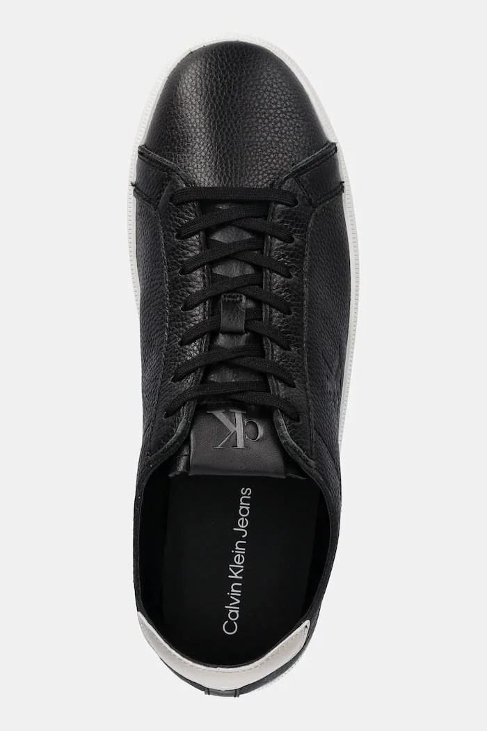CALVIN KLEIN JEANS Кожени маратонки LOW PROFILE CUPSOLE TMB LTH мъжки в черно YM0YM01331