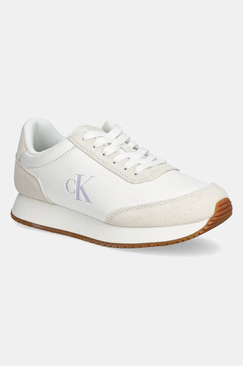 CALVIN KLEIN JEANS Кожени маратонки RUNNER LACEUP LOW MIX MG