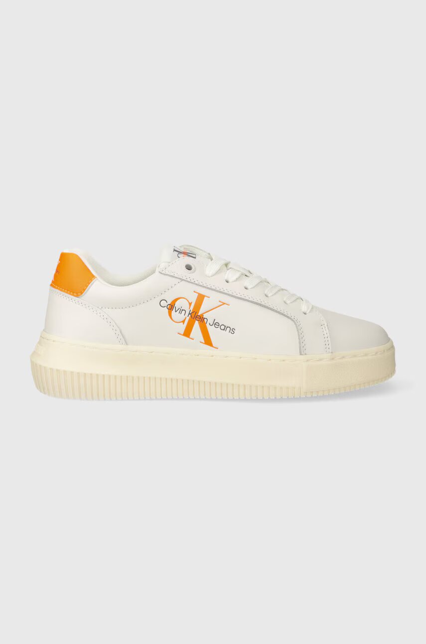 CALVIN KLEIN JEANS Кожени маратонки YW0YW00823 CHUNKY CUPSOLE MONOLOGO W