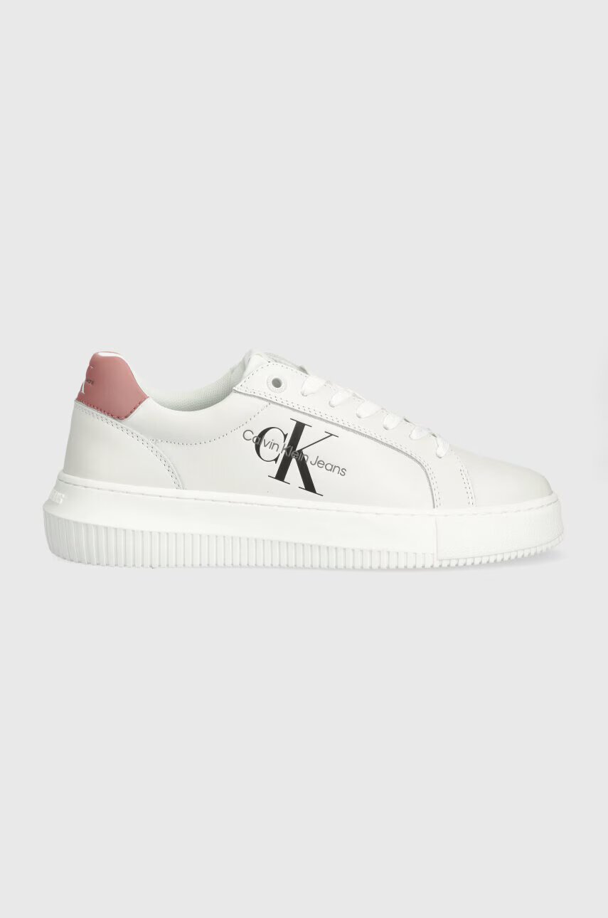 CALVIN KLEIN JEANS Кожени маратонки YW0YW00823 CHUNKY CUPSOLE MONOLOGO W MONO LTH WN