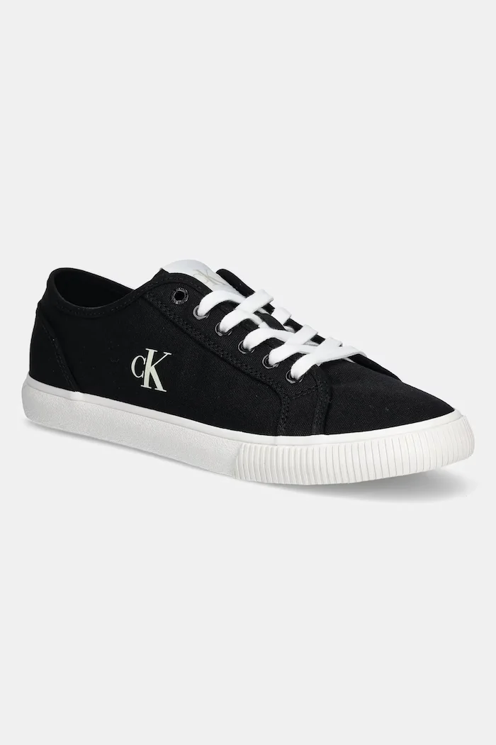 CALVIN KLEIN JEANS Ниски кецове ESS VULC LOW MG CANVAS в черно YM0YM01209