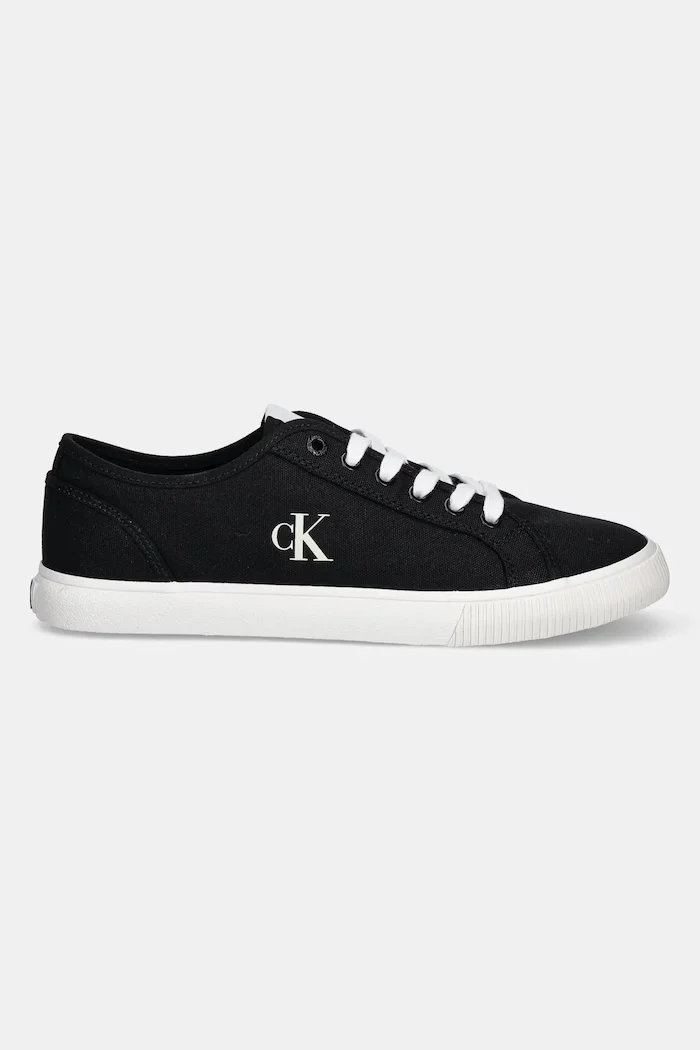 CALVIN KLEIN JEANS Ниски кецове ESS VULC LOW MG CANVAS в черно YM0YM01209