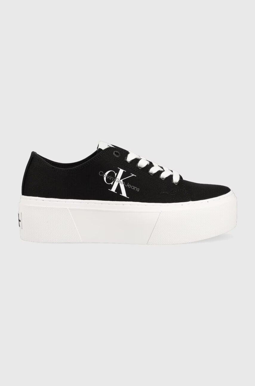 CALVIN KLEIN JEANS Ниски кецове FLATFORM+ CUPSOLE LOW TXT
