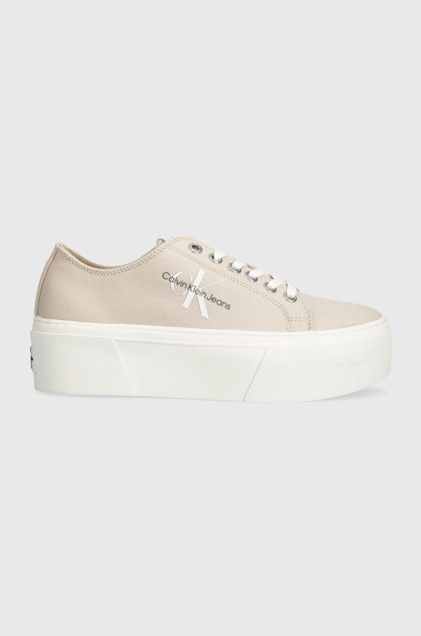 CALVIN KLEIN JEANS Ниски кецове FLATFORM+ CUPSOLE LOW TXT