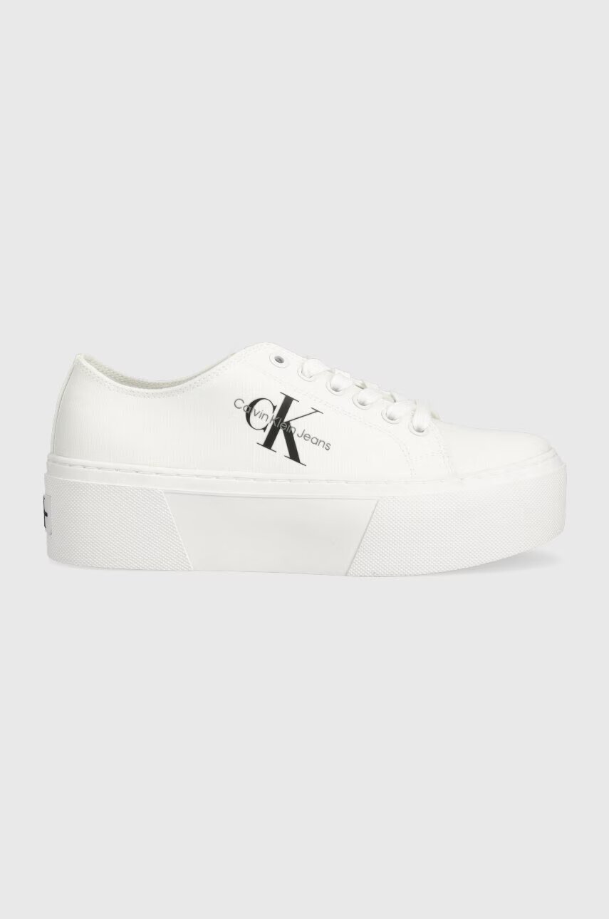 CALVIN KLEIN JEANS Ниски кецове FLATFORM+ CUPSOLE LOW TXT