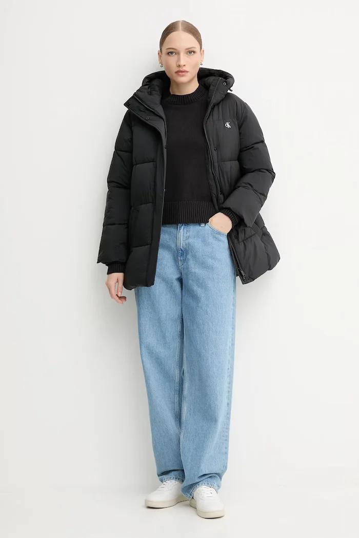 CALVIN KLEIN JEANS Памучен пуловер в черно LV047D351G