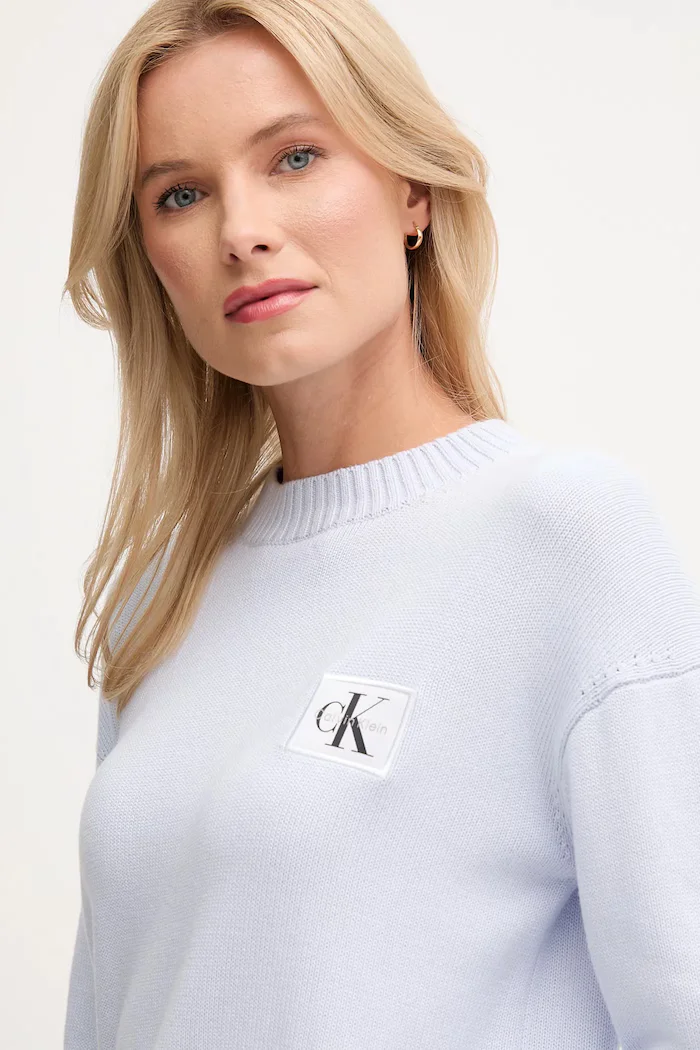 CALVIN KLEIN JEANS Памучен пуловер в синьо LV047D351G