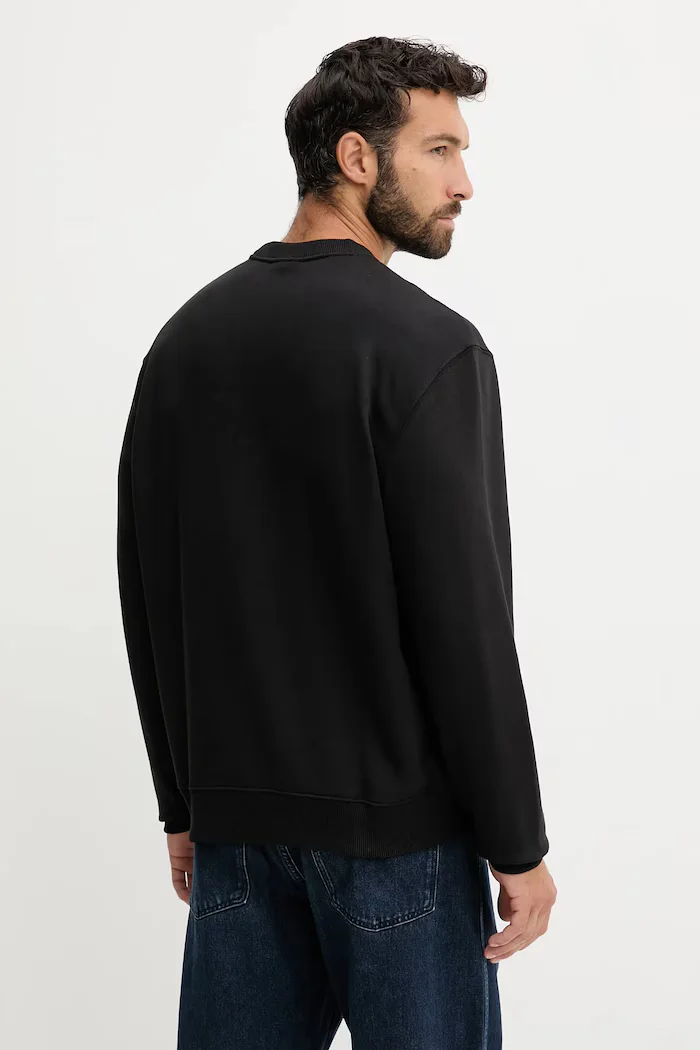 CALVIN KLEIN JEANS Памучен суичър мъжки в черно с принт LV04RD256G