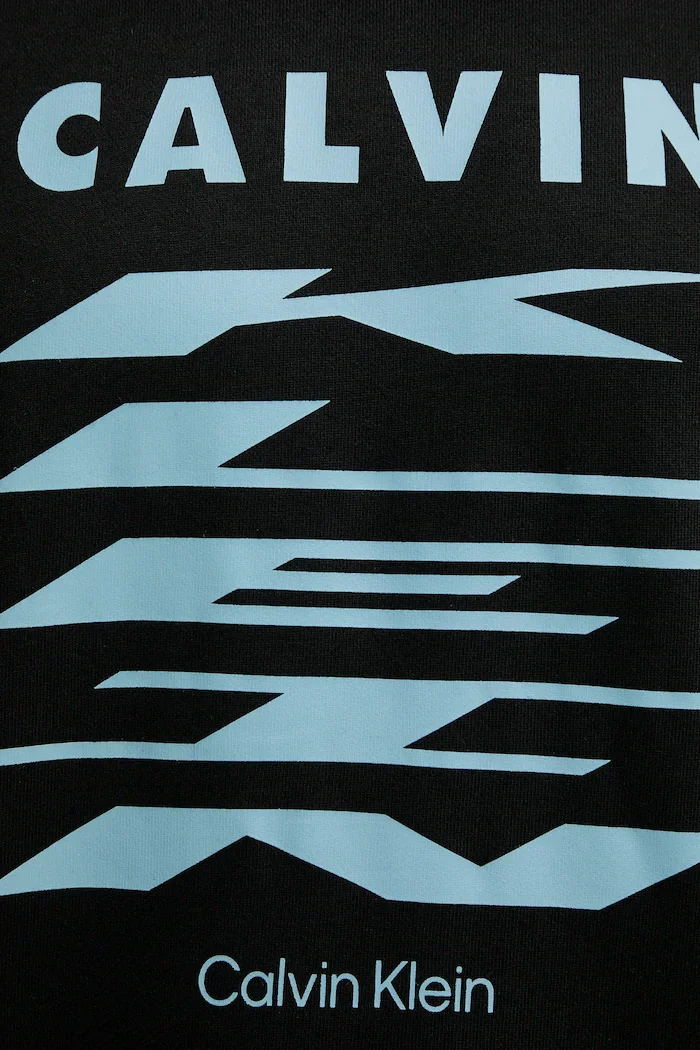 CALVIN KLEIN JEANS Памучен суичър мъжки в черно с принт LV04RD256G
