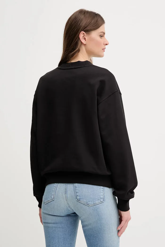 CALVIN KLEIN JEANS Памучен суичър в черно с изчистен дизайн LV047B238G