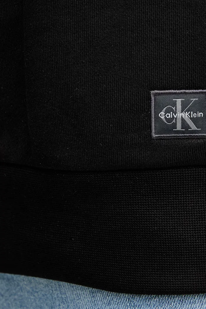 CALVIN KLEIN JEANS Памучен суичър в черно с изчистен дизайн LV047B238G