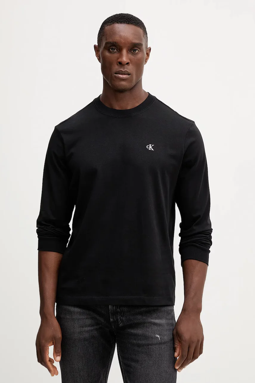 CALVIN KLEIN JEANS Памучна блуза с дълги ръкави