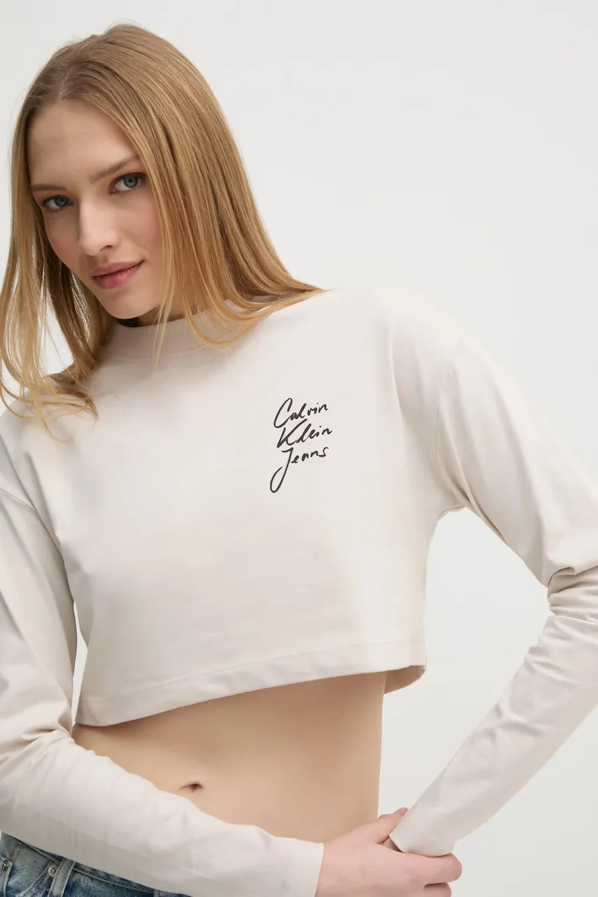 CALVIN KLEIN JEANS Памучна блуза с дълги ръкави