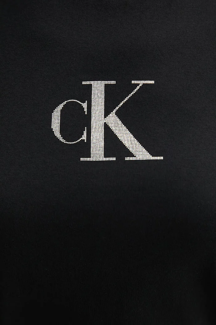 CALVIN KLEIN JEANS Памучна тениска дамска в черно LV047E804G