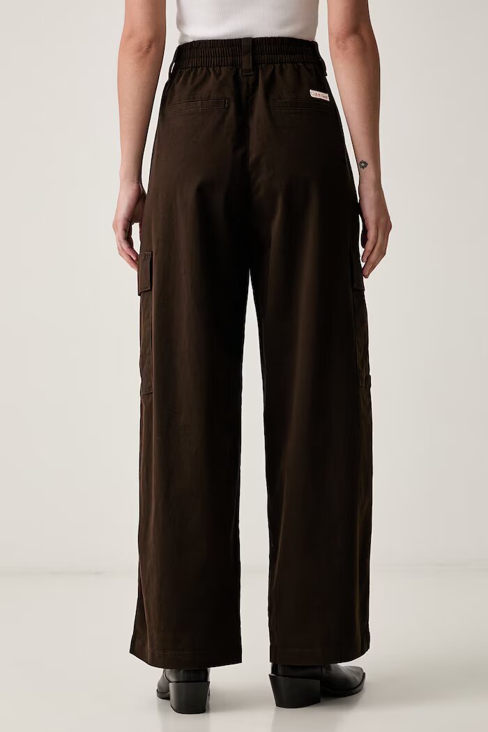 CALVIN KLEIN JEANS панталон дамски с памук черен с висока талия LV047F623G