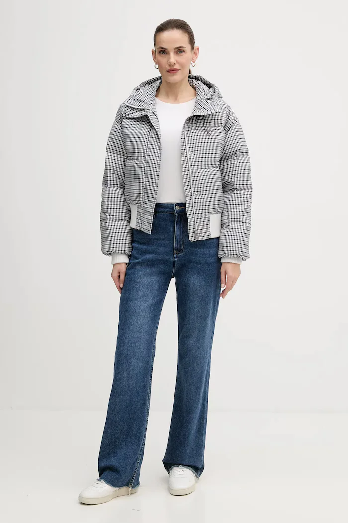 CALVIN KLEIN JEANS Пухено яке в сиво зимен модел LV044D516G