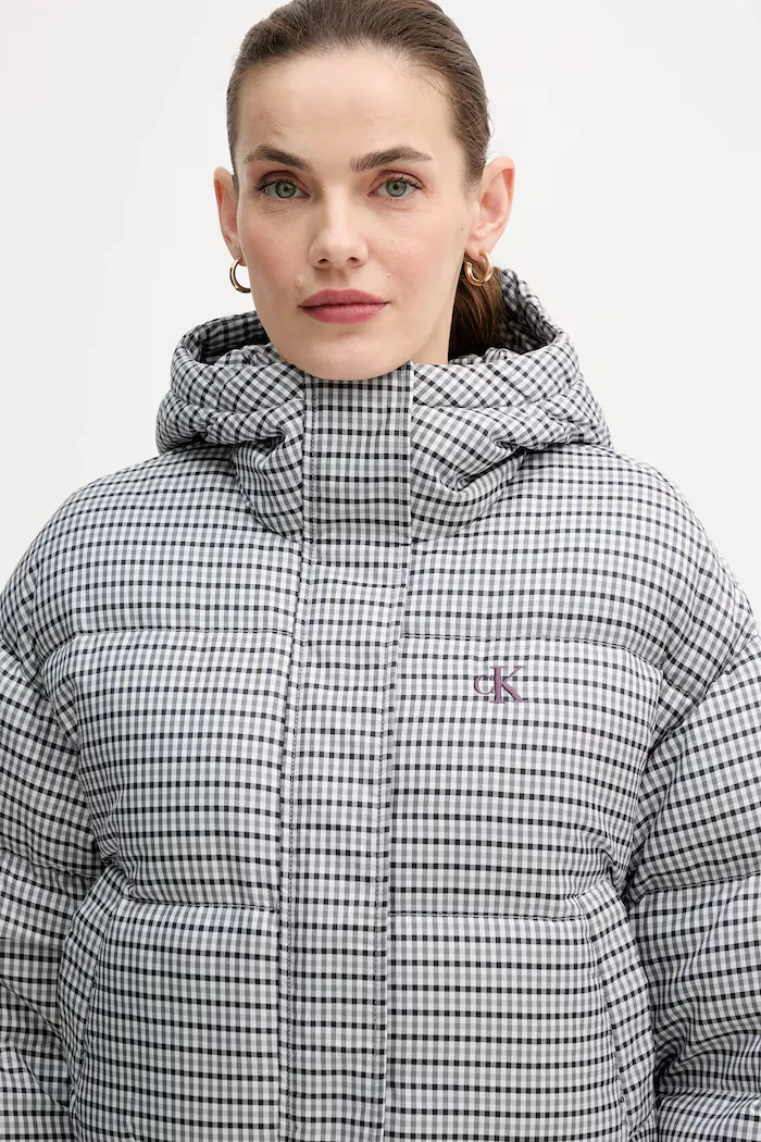 CALVIN KLEIN JEANS Пухено яке в сиво зимен модел LV044D516G