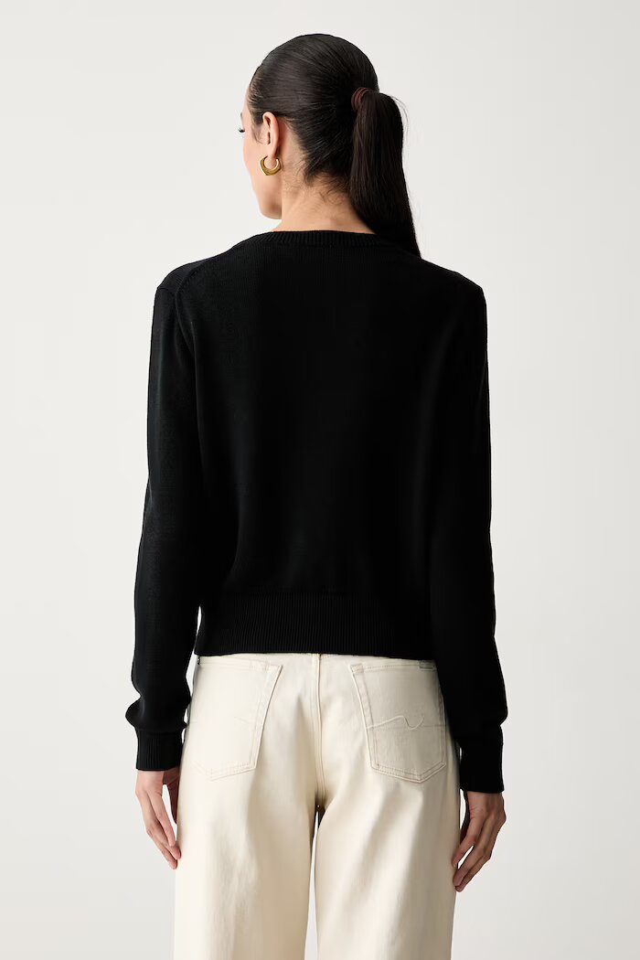 CALVIN KLEIN JEANS пуловер дамски от памук черен LV047G322G