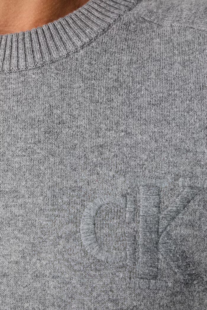 CALVIN KLEIN JEANS пуловер дамски с добавена вълна сив LV047H320G