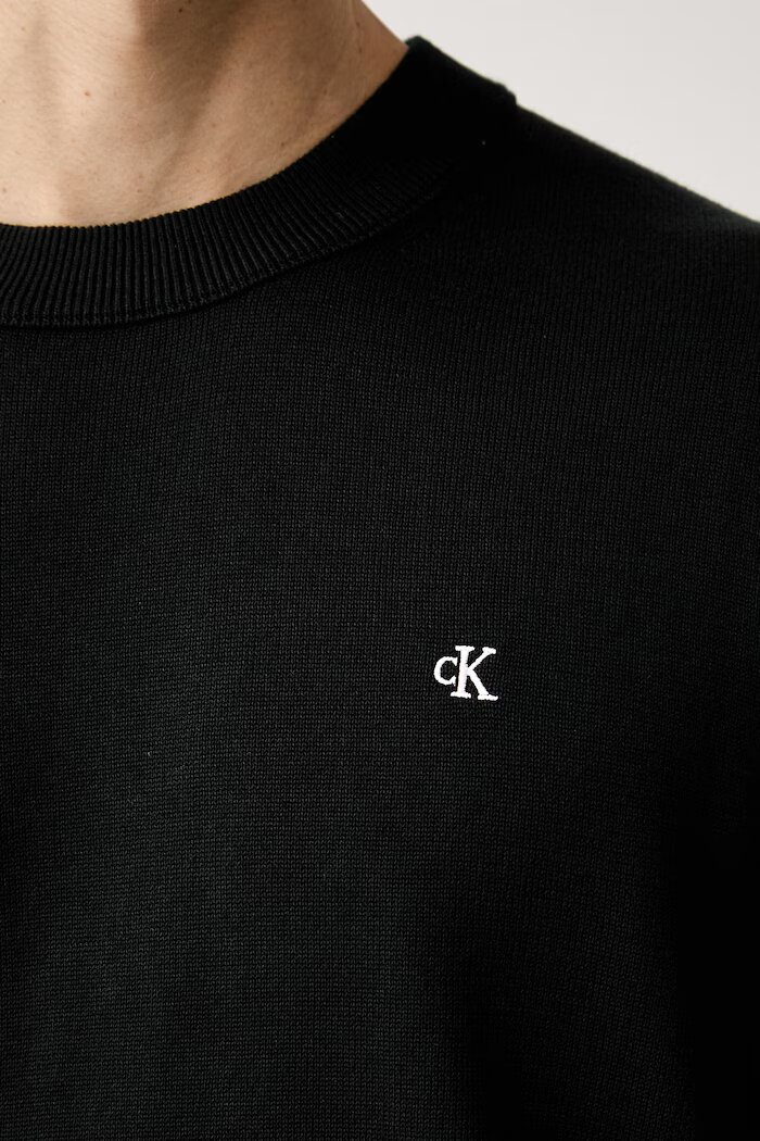 CALVIN KLEIN JEANS пуловер мъжки от памук черен LV04RH325G