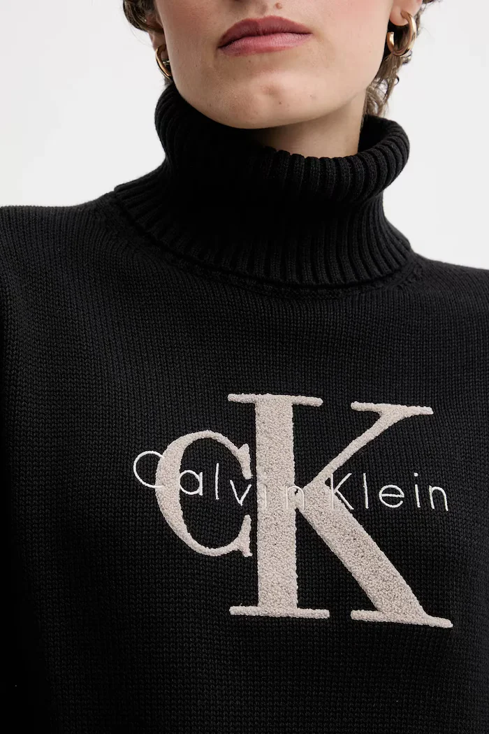 CALVIN KLEIN JEANS Пуловер в черно с поло LV047D354G