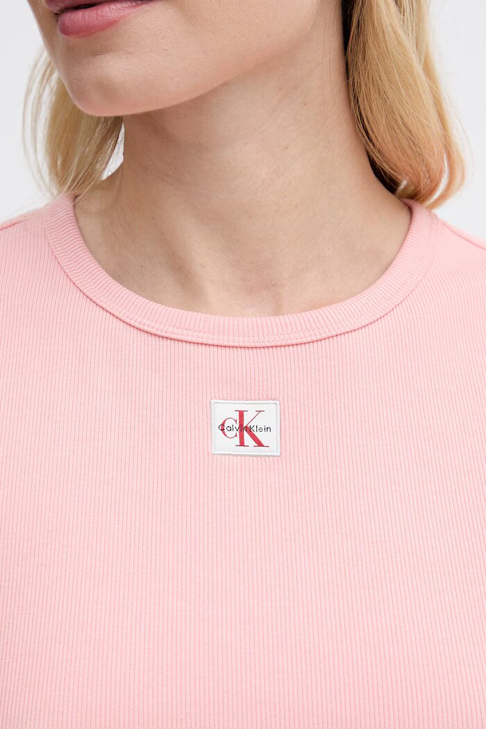 CALVIN KLEIN JEANS рокля от памук с еластан розова LV047G209G