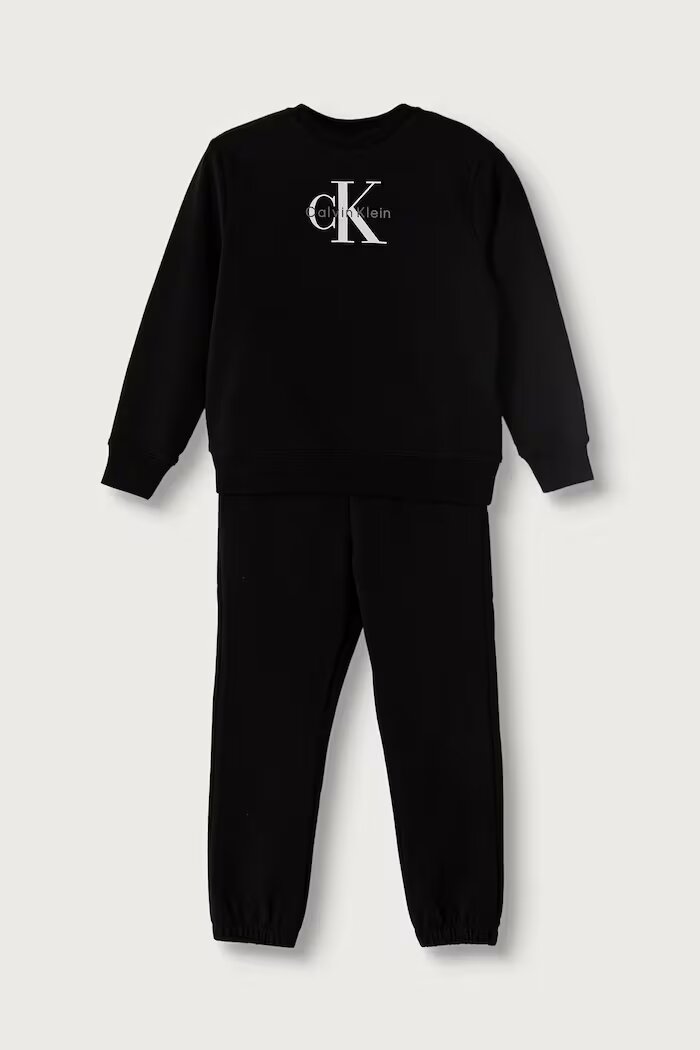 CALVIN KLEIN JEANS спортен комплект анцуг за деца с памук черен IN0IN00353