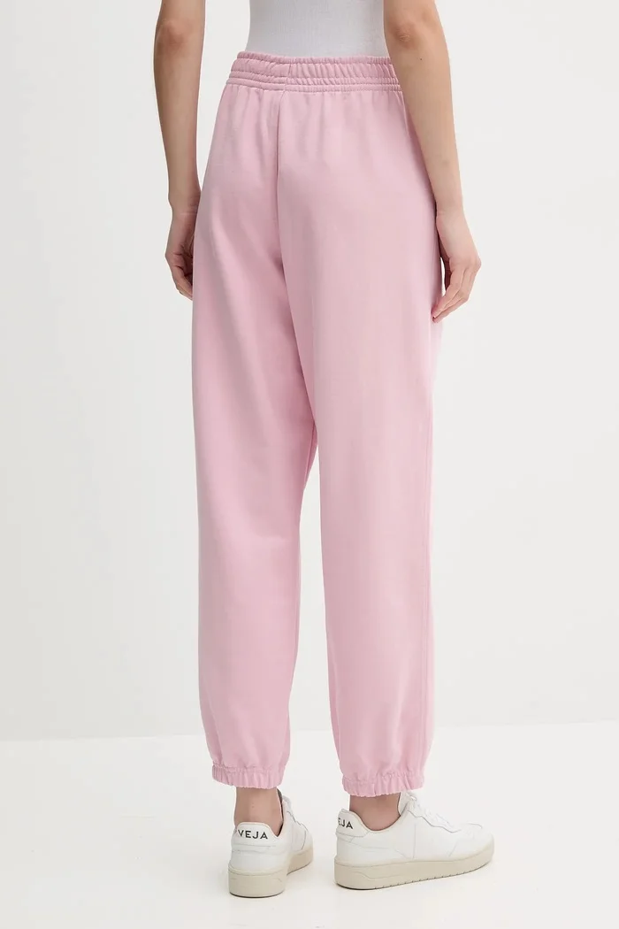 CALVIN KLEIN JEANS спортен панталон дамски с памук розов с висока талия LV047B235G