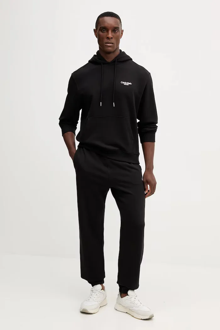 CALVIN KLEIN JEANS спортен панталон мъжки от памук черен LV04RD241G