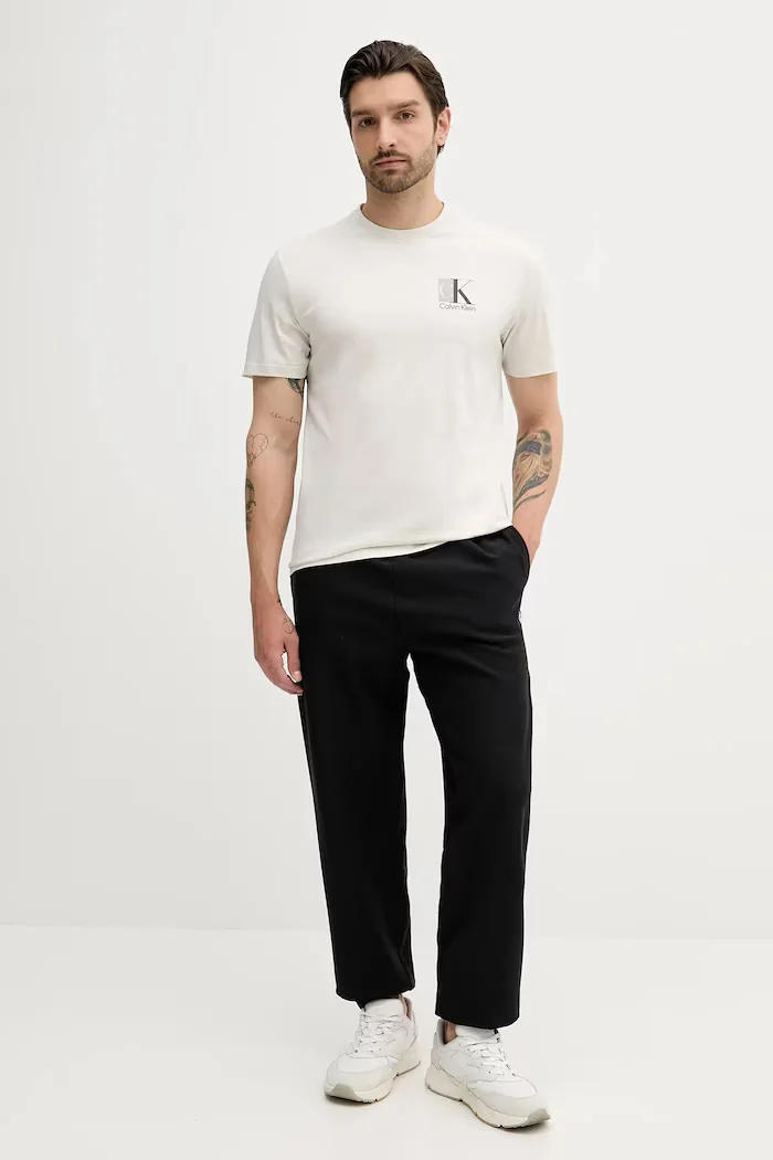 CALVIN KLEIN JEANS Спортен панталон мъжки в черно с изчистен дизайн LV04RC279G