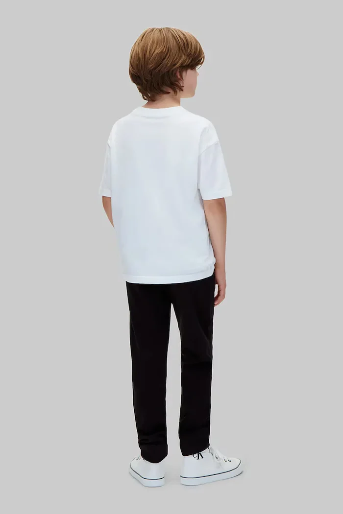 CALVIN KLEIN JEANS спортен панталон за деца от памук черен със стандартна талия LVCKTJC08U