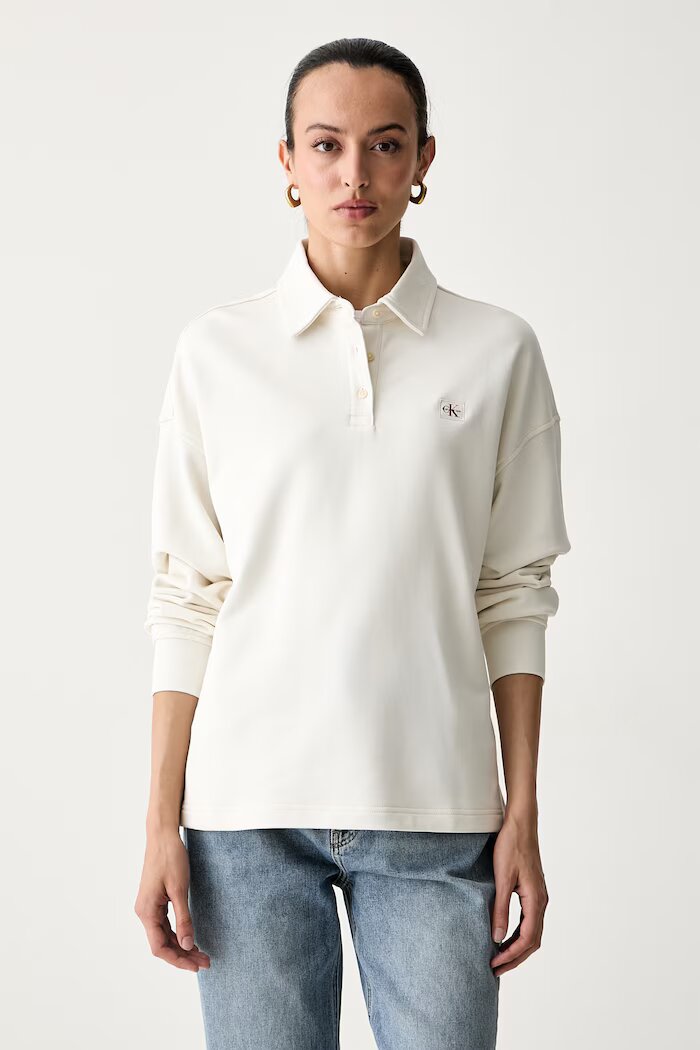 CALVIN KLEIN JEANS суичър дамски от памук бежов LV047G230G