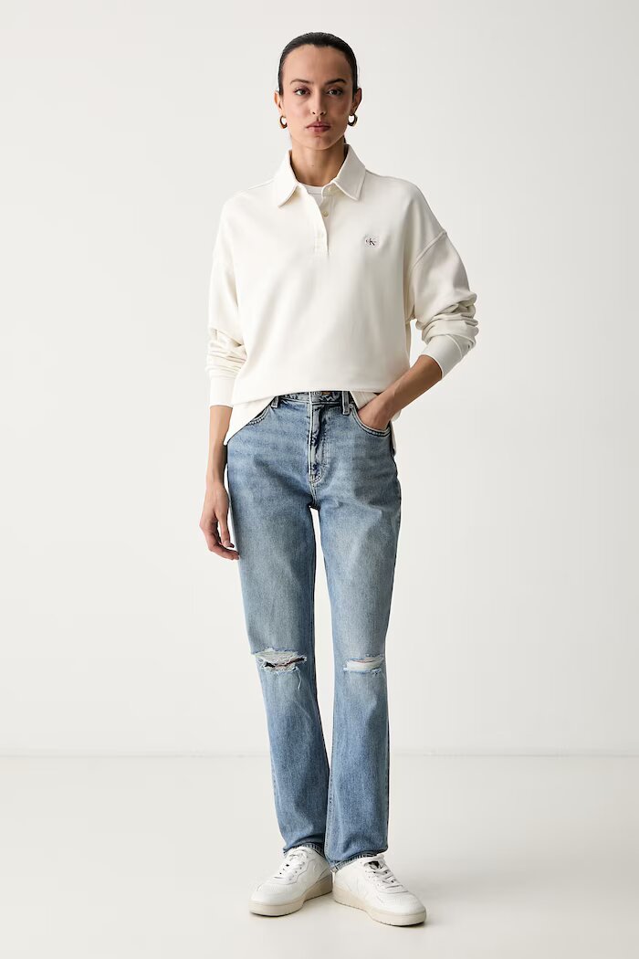 CALVIN KLEIN JEANS суичър дамски от памук бежов LV047G230G
