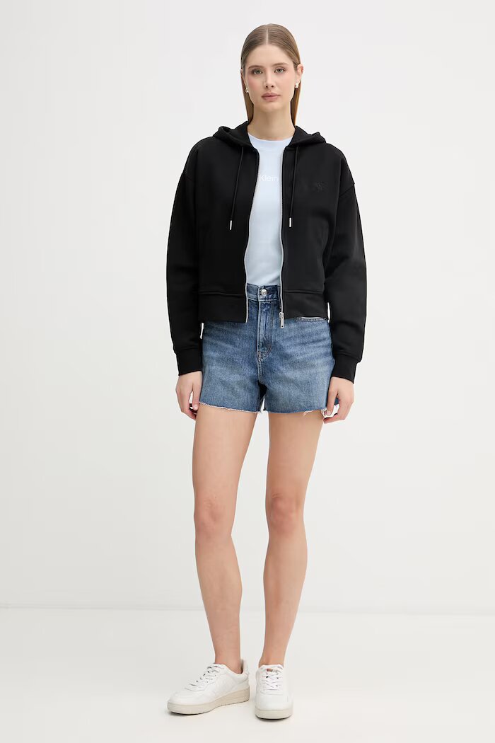 CALVIN KLEIN JEANS суичър дамски памучен черен LV047F208G
