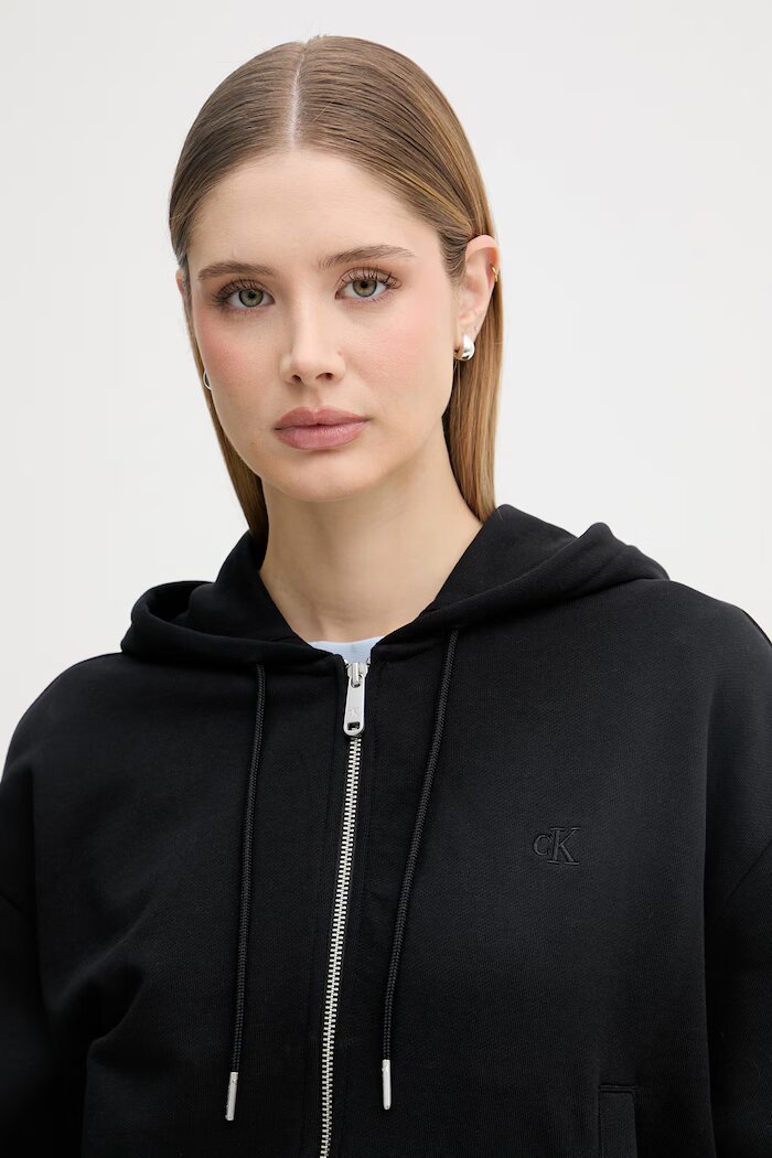 CALVIN KLEIN JEANS суичър дамски памучен черен LV047F208G