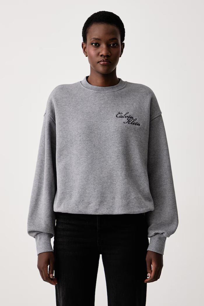 CALVIN KLEIN JEANS суичър дамски с памук сив LV047H250G