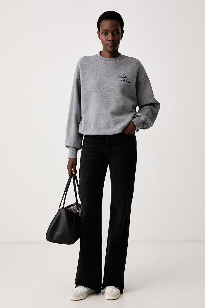 CALVIN KLEIN JEANS суичър дамски с памук сив LV047H250G