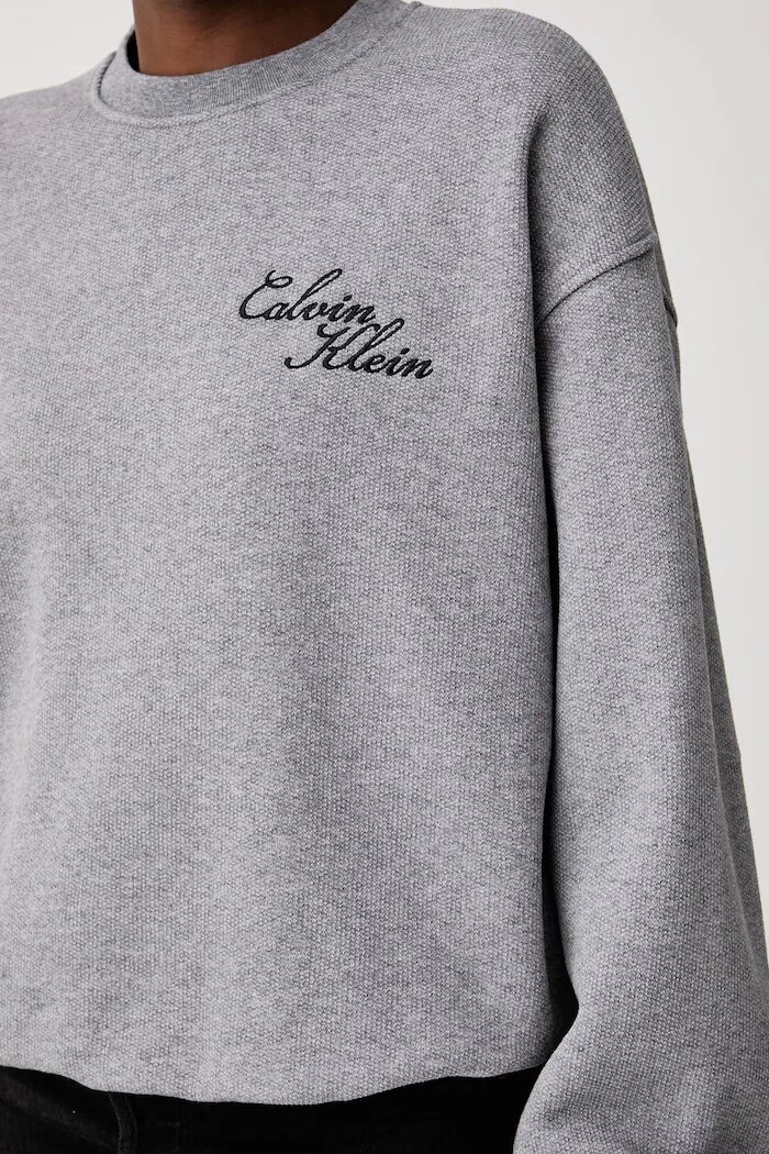 CALVIN KLEIN JEANS суичър дамски с памук сив LV047H250G