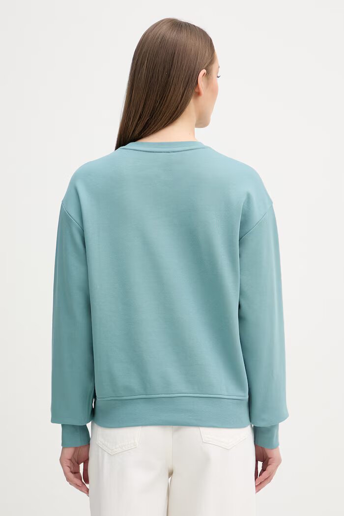 CALVIN KLEIN JEANS суичър дамски с памук тюркоазен LV047B234G