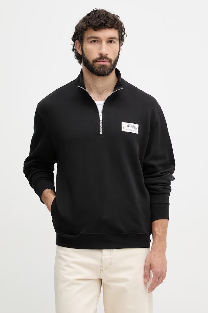 CALVIN KLEIN JEANS суичър мъжки от памук черен LV04RF293G