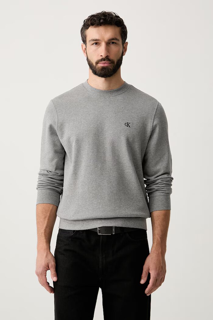 CALVIN KLEIN JEANS суичър мъжки от памук сив LV04RG275G